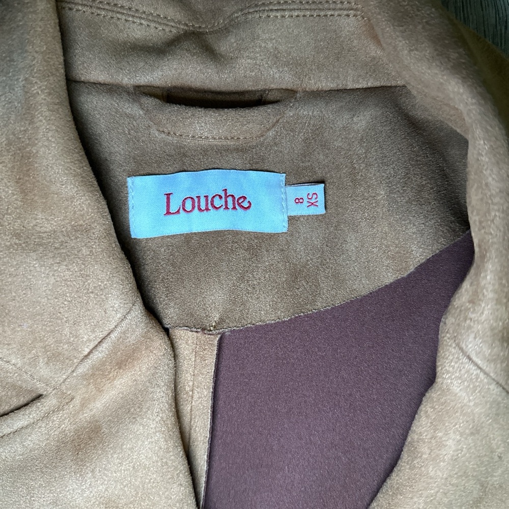 Louche- microsuede long coat with button closure and two front pockets. - Picture 4 of 5
